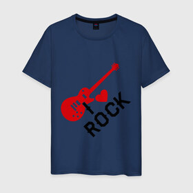 Мужская футболка хлопок с принтом Я люблю рок в Кировске, 100% хлопок | прямой крой, круглый вырез горловины, длина до линии бедер, слегка спущенное плечо. | rock | рок