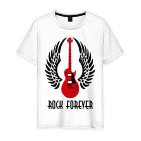 Мужская футболка хлопок с принтом Rock forever (Рок навсегда) в Кировске, 100% хлопок | прямой крой, круглый вырез горловины, длина до линии бедер, слегка спущенное плечо. | death metal