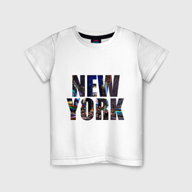 Детская футболка хлопок с принтом New york в Кировске, 100% хлопок | круглый вырез горловины, полуприлегающий силуэт, длина до линии бедер | new york | urban style | город | ночной город | нью йорк | прикольные картинки