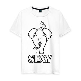Мужская футболка хлопок с принтом Sexy (секси) в Кировске, 100% хлопок | прямой крой, круглый вырез горловины, длина до линии бедер, слегка спущенное плечо. | животные | прикольные картинки