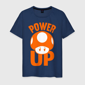 Мужская футболка хлопок с принтом Mario power up в Кировске, 100% хлопок | прямой крой, круглый вырез горловины, длина до линии бедер, слегка спущенное плечо. | Тематика изображения на принте: nintendo | марио | нинтендо