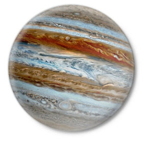 Значок с принтом Планета Юпитер в Кировске,  металл | круглая форма, металлическая застежка в виде булавки | Тематика изображения на принте: планета | планета юпитер | прикольные картинки | текстуры