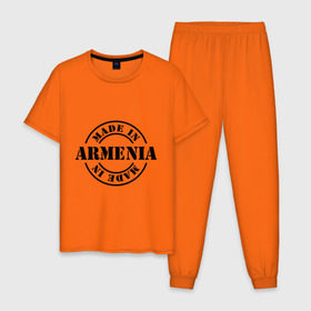 Мужская пижама хлопок с принтом Made in Armenia (сделано в Армении) в Кировске, 100% хлопок | брюки и футболка прямого кроя, без карманов, на брюках мягкая резинка на поясе и по низу штанин
 | made in armenia | армения | сделано в армении | туристические