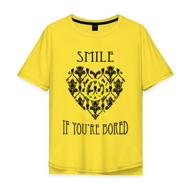 Мужская футболка хлопок Oversize с принтом Шерлок Сердце Smile в Кировске, 100% хлопок | свободный крой, круглый ворот, “спинка” длиннее передней части | smile | кино | мультфильмы и тв | сердце | шерлок | шерлок сердце smile | шерлок холмс