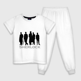 Детская пижама хлопок с принтом Sherlock Band в Кировске, 100% хлопок |  брюки и футболка прямого кроя, без карманов, на брюках мягкая резинка на поясе и по низу штанин
 | Тематика изображения на принте: sherlock band | кино | мультфильмы и тв | шерлок холмс