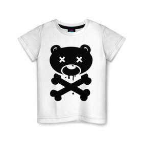 Детская футболка хлопок с принтом Мертвый медведь в Кировске, 100% хлопок | круглый вырез горловины, полуприлегающий силуэт, длина до линии бедер | зомби