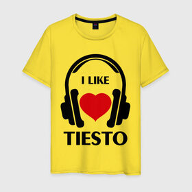 Мужская футболка хлопок с принтом Мне нравится Tiesto в Кировске, 100% хлопок | прямой крой, круглый вырез горловины, длина до линии бедер, слегка спущенное плечо. | dj | rnb | к сердцу | клубная музыка | клубные | любовь к музыка | мне нравится | мне нравится tiesto | музыка