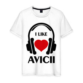 Мужская футболка хлопок с принтом Мне нравится Avicii в Кировске, 100% хлопок | прямой крой, круглый вырез горловины, длина до линии бедер, слегка спущенное плечо. | dj | rnb | клубная музыка | клубные | мне | мне нравится | мне нравится avicii | музыка