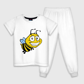 Детская пижама хлопок с принтом Пчелка в Кировске, 100% хлопок |  брюки и футболка прямого кроя, без карманов, на брюках мягкая резинка на поясе и по низу штанин
 | Тематика изображения на принте: веселая пчелка | животные | мед | полоски | пчелка | шмель