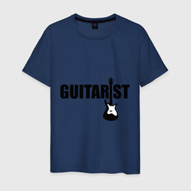Мужская футболка хлопок с принтом Гитарист в Кировске, 100% хлопок | прямой крой, круглый вырез горловины, длина до линии бедер, слегка спущенное плечо. | гитара