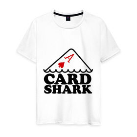 Мужская футболка хлопок с принтом Карточная акула в Кировске, 100% хлопок | прямой крой, круглый вырез горловины, длина до линии бедер, слегка спущенное плечо. | pokerstars