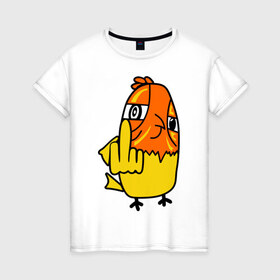 Женская футболка хлопок с принтом дерзкая птица в Кировске, 100% хлопок | прямой крой, круглый вырез горловины, длина до линии бедер, слегка спущенное плечо | дерзкая птица | животные | прикольные картинки | птица