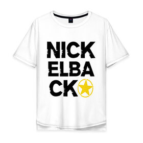 Мужская футболка хлопок Oversize с принтом Nickelback star в Кировске, 100% хлопок | свободный крой, круглый ворот, “спинка” длиннее передней части | Тематика изображения на принте: 