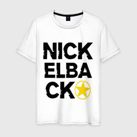 Мужская футболка хлопок с принтом Nickelback star в Кировске, 100% хлопок | прямой крой, круглый вырез горловины, длина до линии бедер, слегка спущенное плечо. | Тематика изображения на принте: 