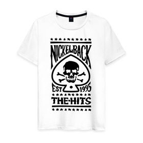 Мужская футболка хлопок с принтом Nickelback hits в Кировске, 100% хлопок | прямой крой, круглый вырез горловины, длина до линии бедер, слегка спущенное плечо. | nickelback hits | музыка | разное