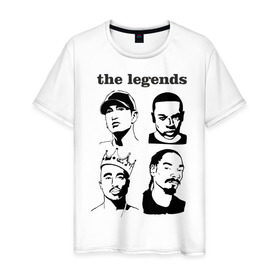 Мужская футболка хлопок с принтом the legends of rap в Кировске, 100% хлопок | прямой крой, круглый вырез горловины, длина до линии бедер, слегка спущенное плечо. | 