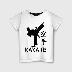 Детская футболка хлопок с принтом Karate (Карате) в Кировске, 100% хлопок | круглый вырез горловины, полуприлегающий силуэт, длина до линии бедер | karate | единоборства | карате | спорт