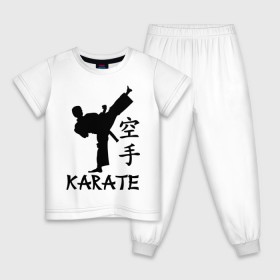 Детская пижама хлопок с принтом Karate (Карате) в Кировске, 100% хлопок |  брюки и футболка прямого кроя, без карманов, на брюках мягкая резинка на поясе и по низу штанин
 | karate | единоборства | карате | спорт