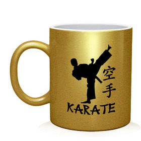 Кружка с принтом Karate (Карате) в Кировске, керамика | объем — 330 мл, диаметр — 80 мм. Принт наносится на бока кружки, можно сделать два разных изображения | Тематика изображения на принте: karate | единоборства | карате | спорт