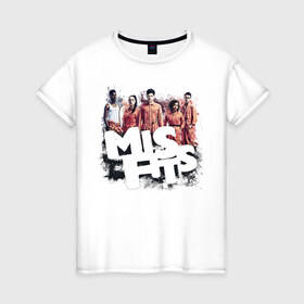 Женская футболка хлопок с принтом MisFits в Кировске, 100% хлопок | прямой крой, круглый вырез горловины, длина до линии бедер, слегка спущенное плечо | 