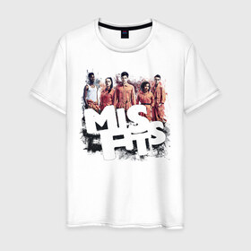 Мужская футболка хлопок с принтом MisFits в Кировске, 100% хлопок | прямой крой, круглый вырез горловины, длина до линии бедер, слегка спущенное плечо. | 