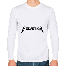 Мужской лонгслив хлопок с принтом Helvetica Metallica в Кировске, 100% хлопок |  | helvetica metallica | антибренд