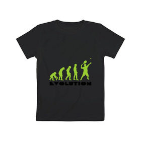 Детская футболка хлопок с принтом Tennis Evolution в Кировске, 100% хлопок | круглый вырез горловины, полуприлегающий силуэт, длина до линии бедер | tennis evolution | мяч | спорт | теннис | эволюция