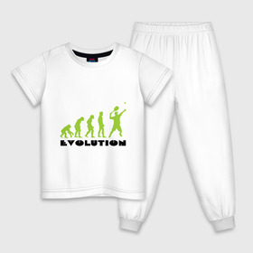 Детская пижама хлопок с принтом Tennis Evolution в Кировске, 100% хлопок |  брюки и футболка прямого кроя, без карманов, на брюках мягкая резинка на поясе и по низу штанин
 | tennis evolution | мяч | спорт | теннис | эволюция