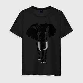 Мужская футболка хлопок с принтом Слон в Кировске, 100% хлопок | прямой крой, круглый вырез горловины, длина до линии бедер, слегка спущенное плечо. | слон