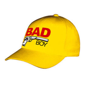 Бейсболка с принтом Bad boy (плохой парень) в Кировске, 100% хлопок | классический козырек, металлическая застежка-регулятор размера | Тематика изображения на принте: bad boy