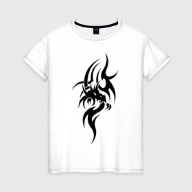Женская футболка хлопок с принтом Безжалостный дракон в Кировске, 100% хлопок | прямой крой, круглый вырез горловины, длина до линии бедер, слегка спущенное плечо | 
