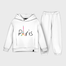 Детский костюм хлопок Oversize с принтом Красочный Париж в Кировске,  |  | башня | красочный париж | париж | туристические | франция | эльфивая башня