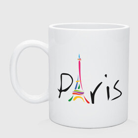 Кружка с принтом Красочный Париж в Кировске, керамика | объем — 330 мл, диаметр — 80 мм. Принт наносится на бока кружки, можно сделать два разных изображения | башня | красочный париж | париж | туристические | франция | эльфивая башня
