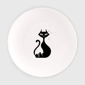 Тарелка с принтом влюбленные коты (Кошка) в Кировске, фарфор | диаметр - 210 мм
диаметр для нанесения принта - 120 мм | 14 февраля 
 день святого валентина | влюбленные коты | все | для двоих | идеи подарков | киса | кошка | парные