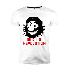 Мужская футболка премиум с принтом Viva la revolution в Кировске, 92% хлопок, 8% лайкра | приталенный силуэт, круглый вырез ворота, длина до линии бедра, короткий рукав | че гевара
