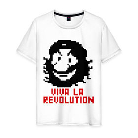 Мужская футболка хлопок с принтом Viva la revolution в Кировске, 100% хлопок | прямой крой, круглый вырез горловины, длина до линии бедер, слегка спущенное плечо. | Тематика изображения на принте: че гевара