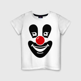 Детская футболка хлопок с принтом Веселый клоун в Кировске, 100% хлопок | круглый вырез горловины, полуприлегающий силуэт, длина до линии бедер | веселый клоун | клоун | маска | позитив и смайлы | прикольные картинки | цирк