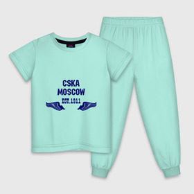 Детская пижама хлопок с принтом CSKA Moscow в Кировске, 100% хлопок |  брюки и футболка прямого кроя, без карманов, на брюках мягкая резинка на поясе и по низу штанин
 | цска