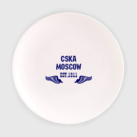 Тарелка 3D с принтом CSKA Moscow в Кировске, фарфор | диаметр - 210 мм
диаметр для нанесения принта - 120 мм | цска