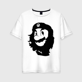 Женская футболка хлопок Oversize с принтом Che Mario в Кировске, 100% хлопок | свободный крой, круглый ворот, спущенный рукав, длина до линии бедер
 | nintendo | марио | нинтендо | че гевара