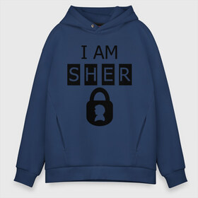 Мужское худи Oversize хлопок с принтом I am sher locked в Кировске, френч-терри — 70% хлопок, 30% полиэстер. Мягкий теплый начес внутри —100% хлопок | боковые карманы, эластичные манжеты и нижняя кромка, капюшон на магнитной кнопке | i am sher locked | кино | мультфильмы и тв 
ищейка | сыщик | шерлок холмс