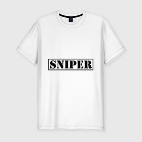 Мужская футболка премиум с принтом Sniper в Кировске, 92% хлопок, 8% лайкра | приталенный силуэт, круглый вырез ворота, длина до линии бедра, короткий рукав | 