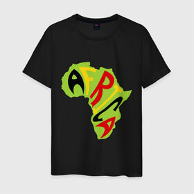 Мужская футболка хлопок с принтом Африка в Кировске, 100% хлопок | прямой крой, круглый вырез горловины, длина до линии бедер, слегка спущенное плечо. | Тематика изображения на принте: африка | разное | туристические