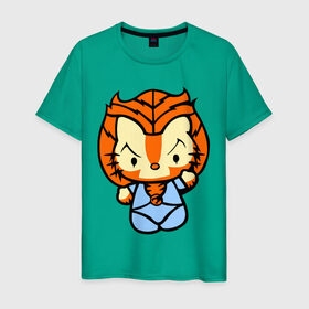 Мужская футболка хлопок с принтом Kitty тигра в Кировске, 100% хлопок | прямой крой, круглый вырез горловины, длина до линии бедер, слегка спущенное плечо. | 