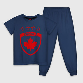 Детская пижама хлопок с принтом Канада в Кировске, 100% хлопок |  брюки и футболка прямого кроя, без карманов, на брюках мягкая резинка на поясе и по низу штанин
 | канада | спорт | хоккеист | хоккей | шайба