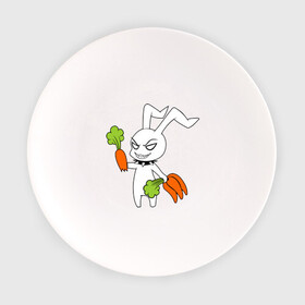 Тарелка с принтом Злой зайчик в Кировске, фарфор | диаметр - 210 мм
диаметр для нанесения принта - 120 мм | животные | зайка | злой зайчик | кролик | морковка | прикольные картинки