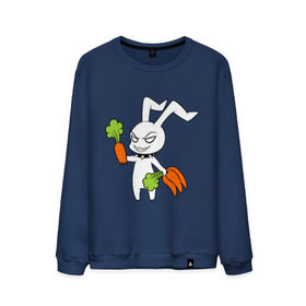 Мужской свитшот хлопок с принтом Злой зайчик в Кировске, 100% хлопок |  | животные | зайка | злой зайчик | кролик | морковка | прикольные картинки