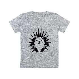 Детская футболка хлопок с принтом Веселый ёжик в Кировске, 100% хлопок | круглый вырез горловины, полуприлегающий силуэт, длина до линии бедер | веселый ёжик | ежик | животные | иголки | милый ежик | прикольные картинки