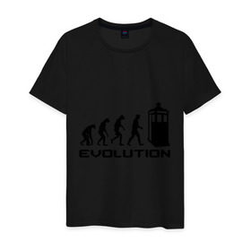 Мужская футболка хлопок с принтом Tardis evolution в Кировске, 100% хлопок | прямой крой, круглый вырез горловины, длина до линии бедер, слегка спущенное плечо. | Тематика изображения на принте: 