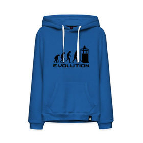 Мужская толстовка хлопок с принтом Tardis evolution в Кировске, френч-терри, мягкий теплый начес внутри (100% хлопок) | карман-кенгуру, эластичные манжеты и нижняя кромка, капюшон с подкладом и шнурком | 